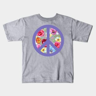 Flower Peace Sign Kids T-Shirt